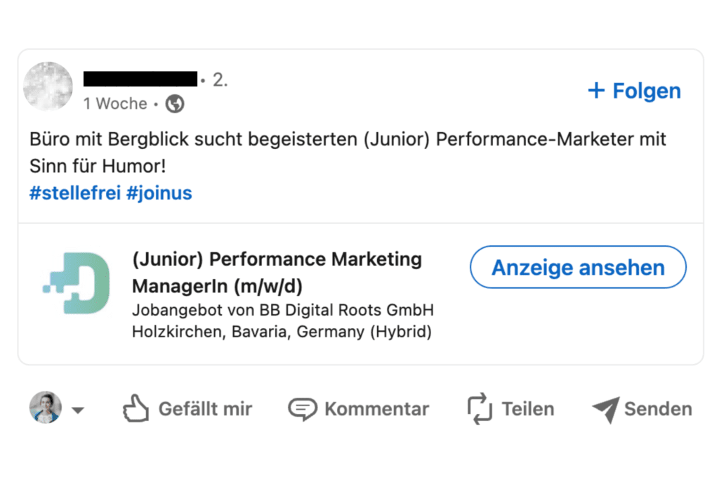 LinkedIn Ads Formate: Single Job Ad